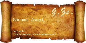 Garami Zseni névjegykártya